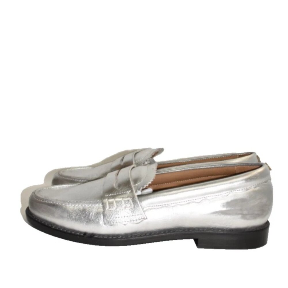 $550 GOLDEN GOOSE Jerry Loafer LEATHER SLIP ON SHOE Argento & Grigio 39 (MG8) - Picture 5 of 9